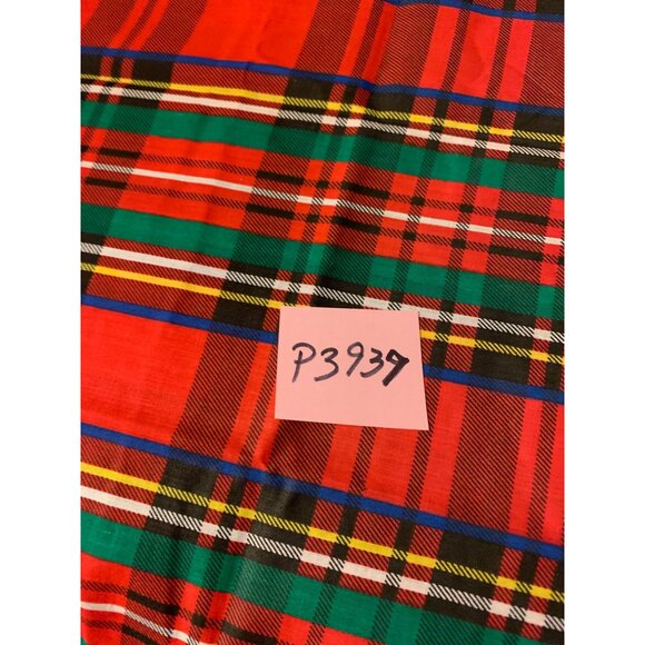 Vintage Tartan Plaid Fabric 1/2 Yard 42" Wide Cotton Red & Green - Picture 4 of 4